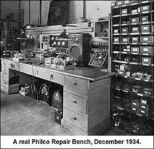 A real Philco Repair Bench, December 1934